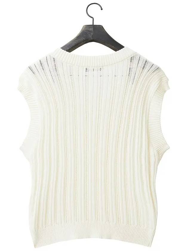 Cotton Stripe Damage Vest Ivory - NOIRER - BALAAN 4