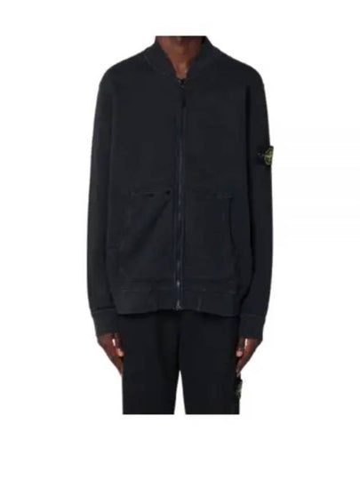 Stone Island logo patch zip up jacket - STONE ISLAND - BALAAN 2