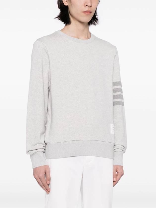 Classic Loopback Terry Tonal 4-Bar Relaxed Fit Crewneck Sweatshirt Pale Grey - THOM BROWNE - BALAAN 5