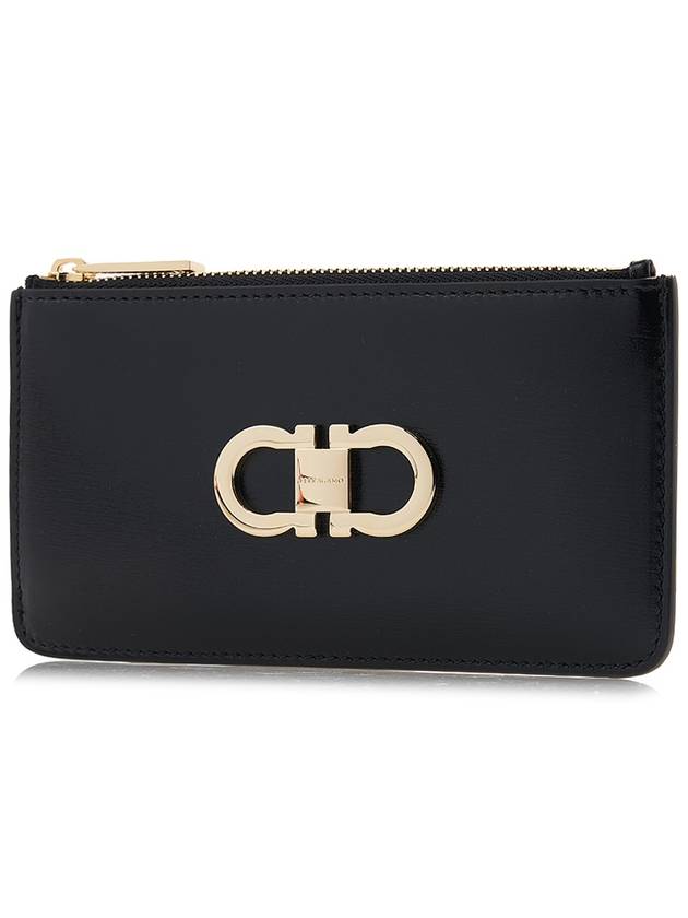 Ferragamo Women's Gancini Card Holder 22 0629 NERO CALF 0770767 - SALVATORE FERRAGAMO - BALAAN 2