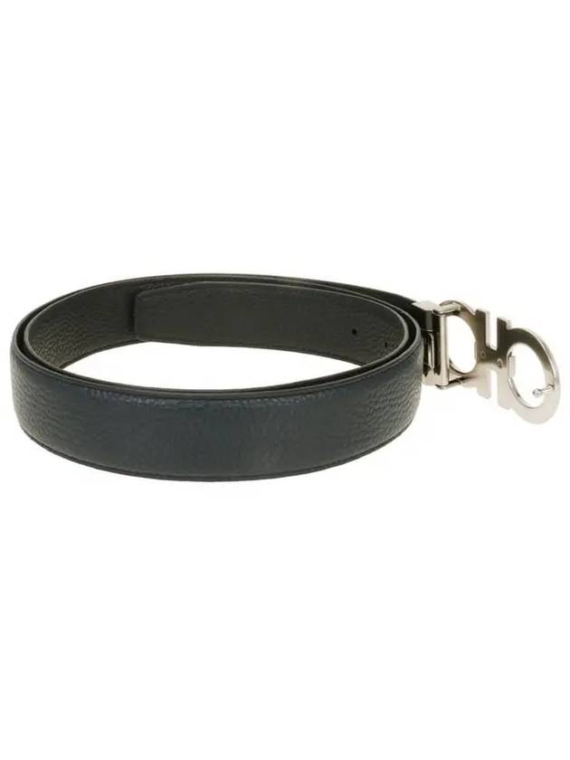 Reversible Adjustable Gancini Belt Black - SALVATORE FERRAGAMO - BALAAN 4