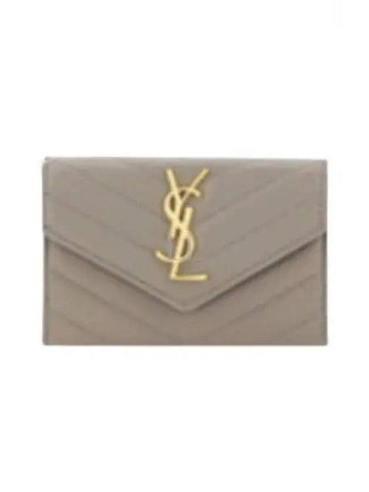 Cassandre Matelasse Small Lambskin Card Wallet Grey - SAINT LAURENT - BALAAN 2