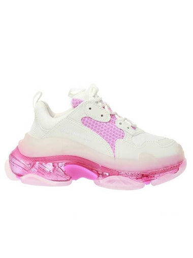 Triple S Clear Sole Low Top Sneakers White Pink - BALENCIAGA - BALAAN 1