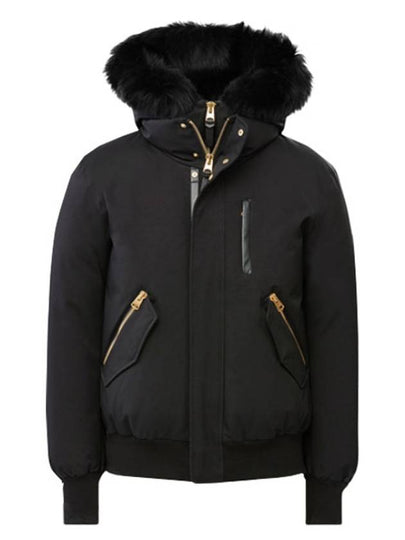 Dixon Nordic Tech Down Blue Fur Bomber Jacket Black Gold - MACKAGE - BALAAN 2