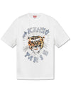 Tiger Logo Printed Cotton Short Sleeve T-Shirt White - KENZO - BALAAN 3