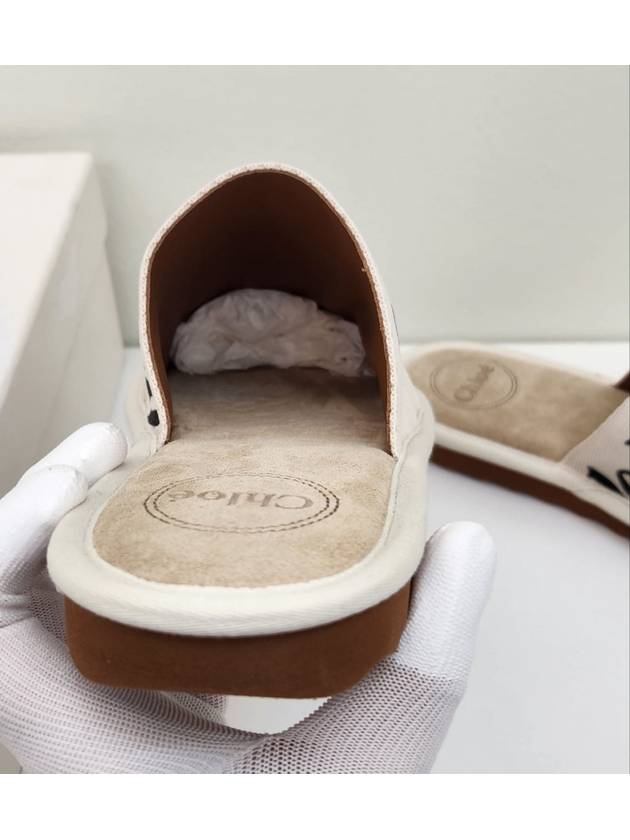 Woody Logo Strap Canvas Slippers White - CHLOE - BALAAN 4