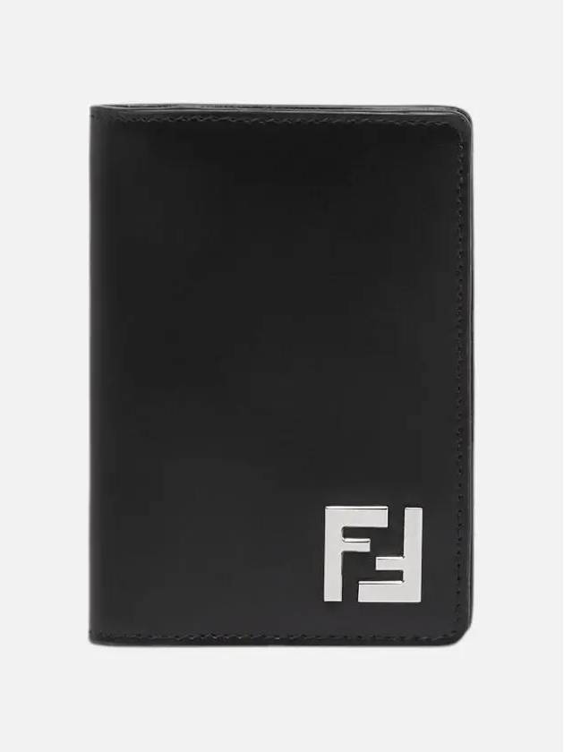 FF Square Leather Card Wallet Black - FENDI - BALAAN 4