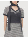 RIBBON KNIT TUBE TOP CHARCOAL - ZIZEMUSEUM - BALAAN 1