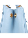 Galleria Saffiano Leather Small Tote Bag Light Blue - PRADA - BALAAN 10