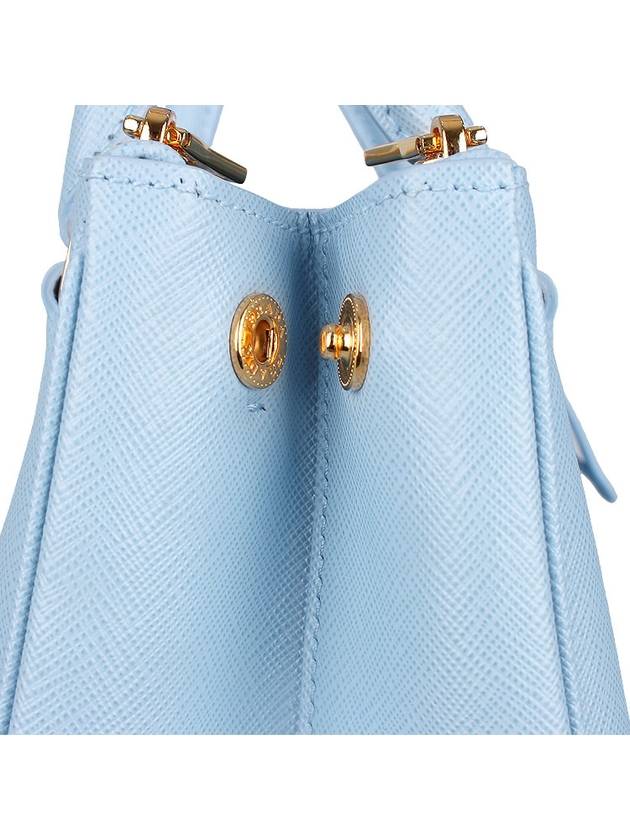 Galleria Saffiano Leather Small Tote Bag Light Blue - PRADA - BALAAN 10