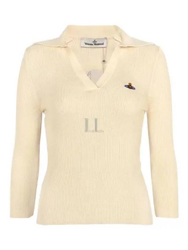 ORB Polo Cashmere Knit Top Ivory - VIVIENNE WESTWOOD - BALAAN 2