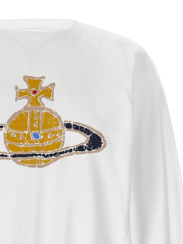 Logo Print Cotton Sweatshirt White - VIVIENNE WESTWOOD - BALAAN 3