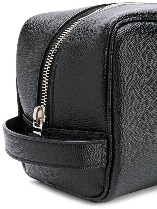 Grained Logo Pouch Bag Black - SAINT LAURENT - BALAAN 5