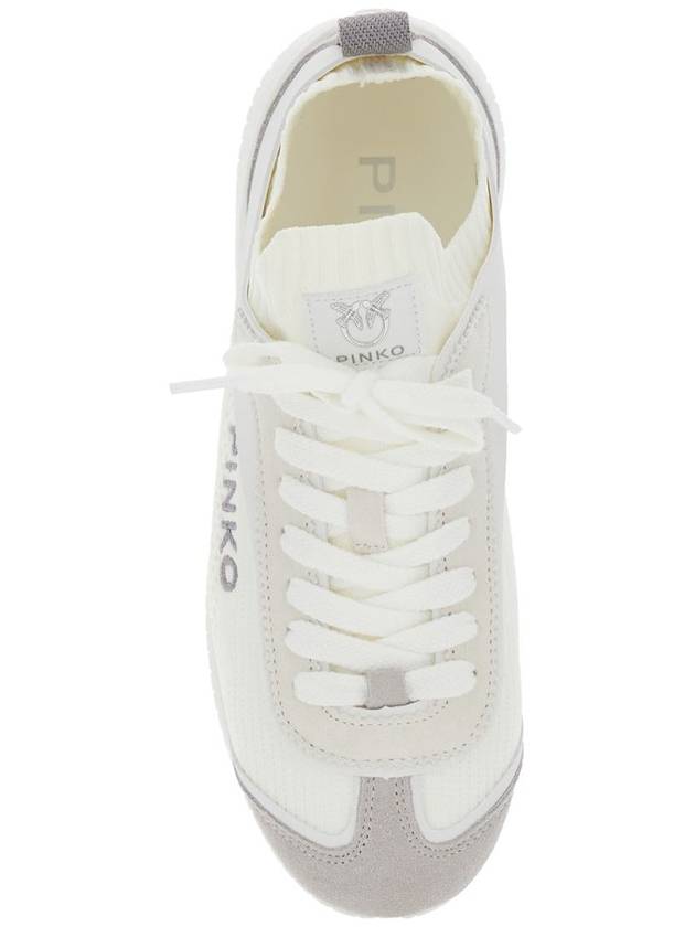 'Reby 03' White Sneakers With Logo Patch On The Tongue And Logo Lettering On The Side In Cotton Blend Woman - PINKO - BALAAN 4