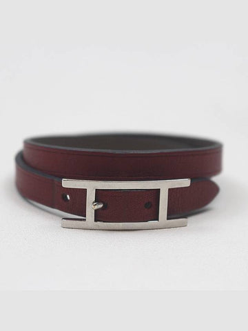 BHAPI Double Tour Reversible Leather Bracelet H064686CKBIT5 - HERMES - BALAAN 1