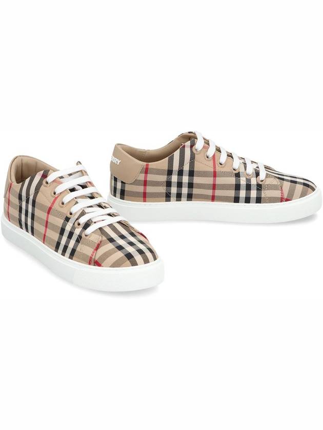 Vintage Check and Leather Sneakers Archive Beige - BURBERRY - BALAAN 4