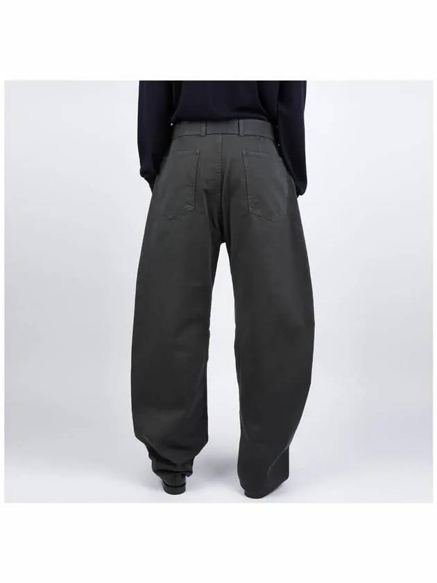 Twisted Belted Cotton Straight Pants Grey - LEMAIRE - BALAAN 5