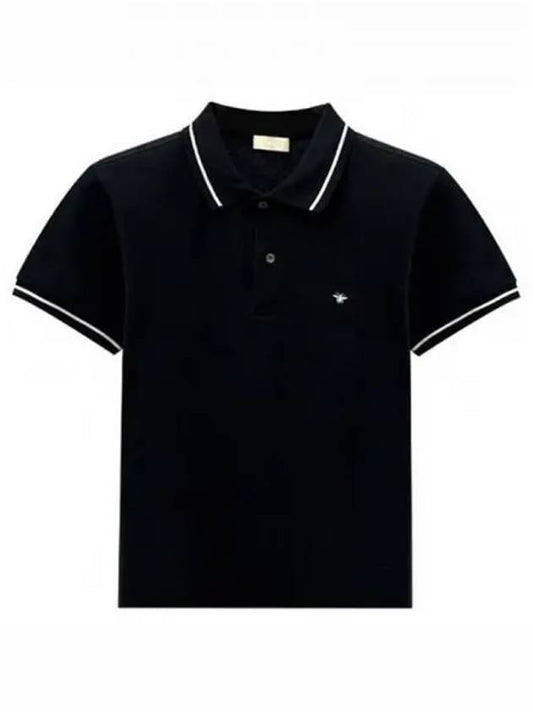 Embroidery Bee Polo Shirt Black - DIOR - BALAAN 2