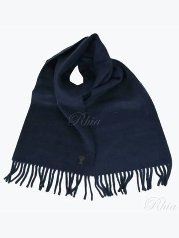 Wool muffler USF421 AW0059 leather heart scarf - AMI - BALAAN 1