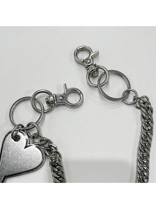 Heart Logo Metal Key Holder Silver - AMI - BALAAN 6