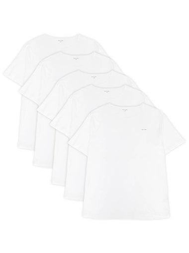 Cotton Short Sleeve Lounge Top 5 Pack Set White - PAUL SMITH - BALAAN 1