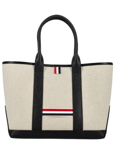 RWB Striped Medium Tote Bag Natural - THOM BROWNE - BALAAN 2