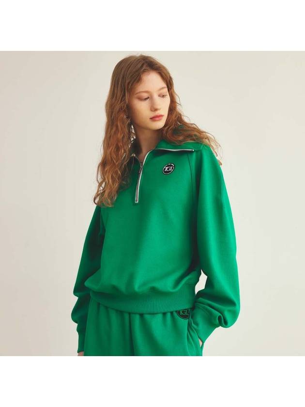 Half Zipper Sweatshirts Green - THE GREEN LAB - BALAAN 2