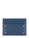 Rockstud Calfskin Card Wallet Navy - VALENTINO - BALAAN 2