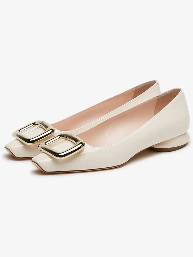 Women's Viv Shock Metal Buckle Ballerina Flats Offwhite - ROGER VIVIER - BALAAN 3