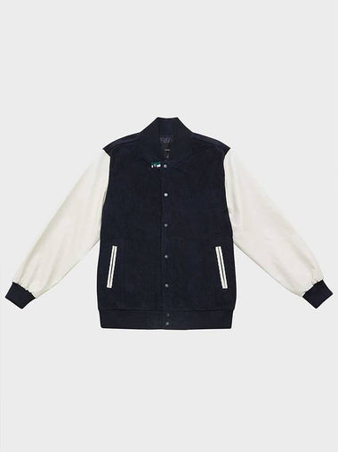 Corduroy Varsity Jacket Navy - FFEFF STUDIO - BALAAN 1