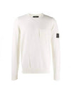 Men's Shadow Project Wappen Pocket Wool Knit Top White - STONE ISLAND - BALAAN 1