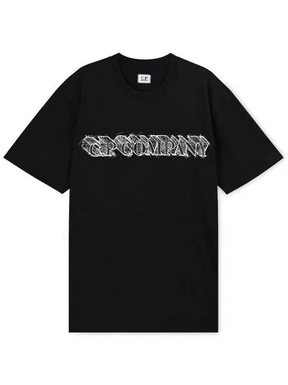 Graphic Logo Print Cotton Jersey Short Sleeve T-Shirt Black - CP COMPANY - BALAAN 2