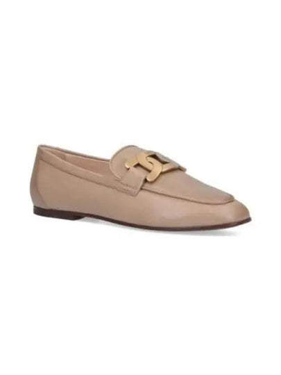 Kate Metal Logo Leather Loafers Beige - TOD'S - BALAAN 2