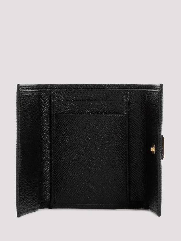 Logo Patch Dauphine Leather Half Wallet Black - DOLCE&GABBANA - BALAAN 4