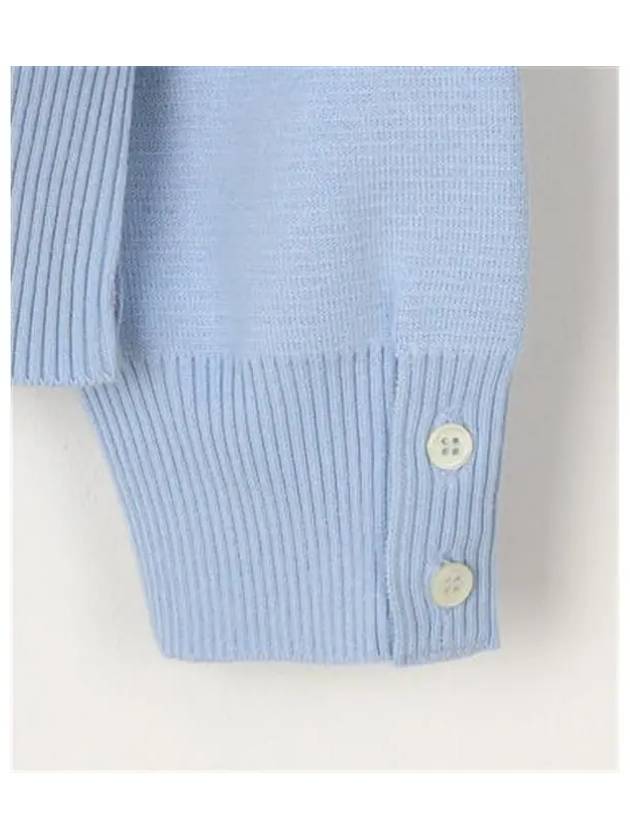 Milano Stitch Sprite Armband Cotton V-neck Cardigan Light Blue - THOM BROWNE - BALAAN 8