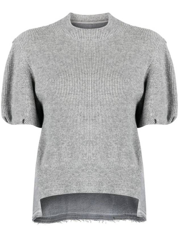 Ribbed knit panel wool t-shirt 2306815 - SACAI - BALAAN 1