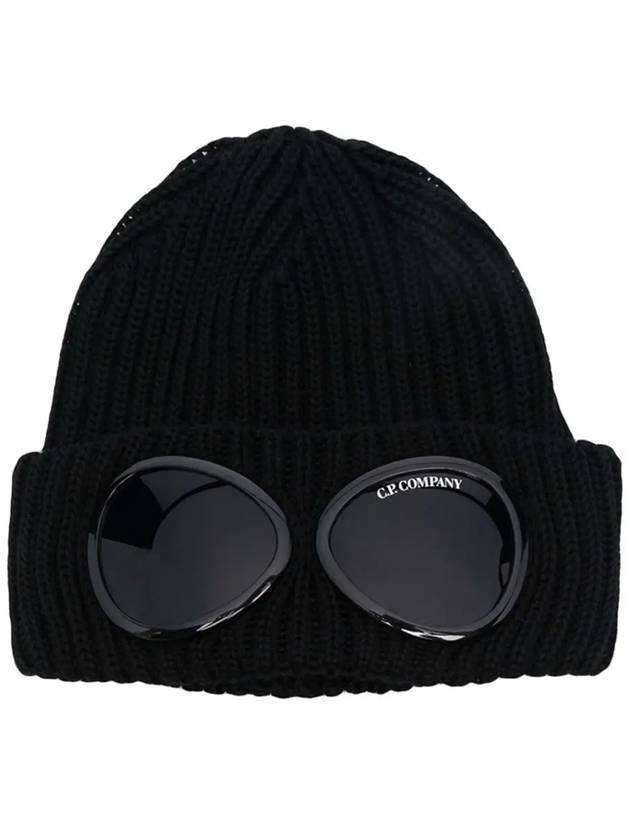 Signature Goggles Wool Beanie Black - CP COMPANY - BALAAN 1