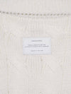 Women's Patch Cable Two-Way Zip-Up Cardigan Ivory - HARDCORE HAPPINESS - BALAAN 11