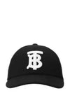 Monogram Motif Cotton Twill Ball Cap Black White - BURBERRY - BALAAN 2