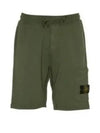 Cotton Fleece Cargo Bermuda Shorts Musk Green - STONE ISLAND - BALAAN 2