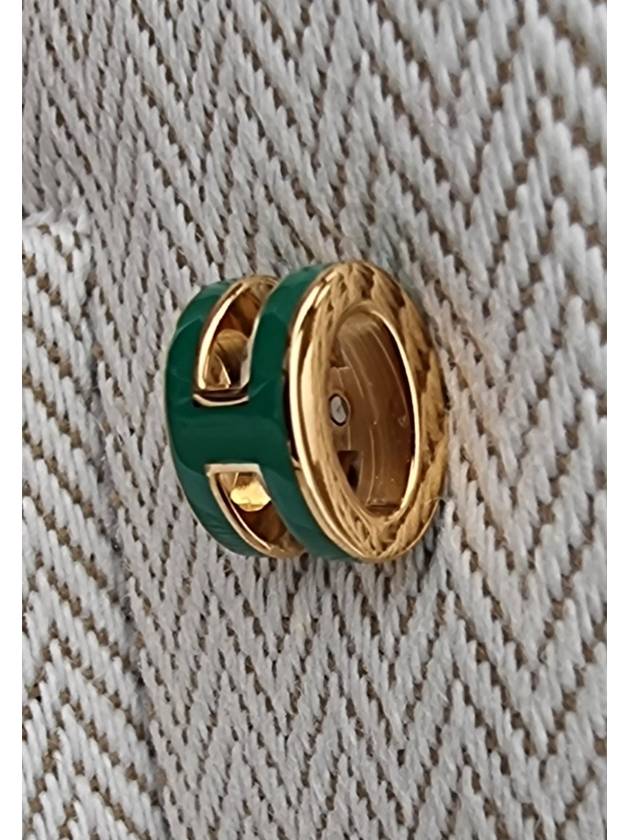 Mini Pop H Earrings Gold Malachite - HERMES - BALAAN 6