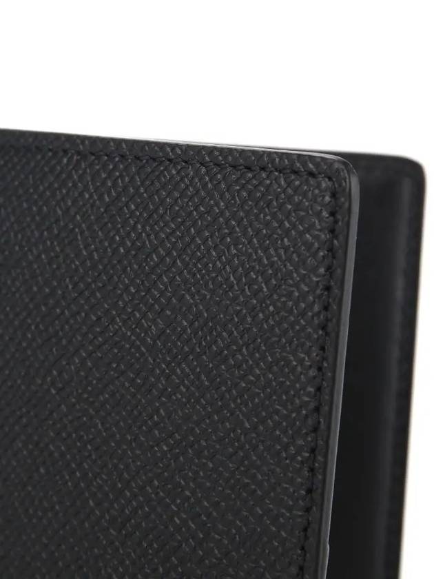 Stitched Bi-Fold Leather Card Wallet Black - MAISON MARGIELA - BALAAN 4