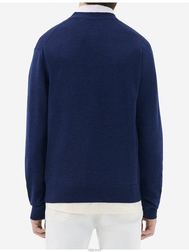 Fox Head Patch Classic Wool Cardigan Navy - MAISON KITSUNE - BALAAN 5