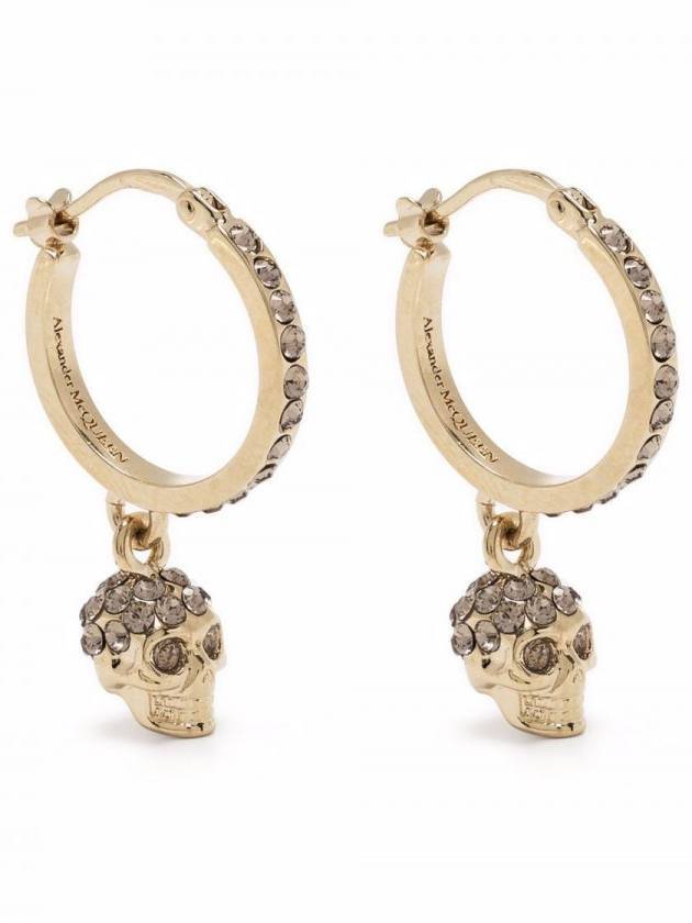 Skull Mini Creole Hoop Earrings Gold - ALEXANDER MCQUEEN - BALAAN 1