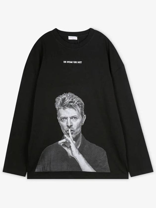 Men's David Bowie Silent Black Long Sleeve T-shirt NUS19233 009 - IH NOM UH NIT - BALAAN 2