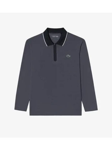 Men s Basic Long Sleeve Half Zip Up Polo Charcoal Gray - LACOSTE - BALAAN 1