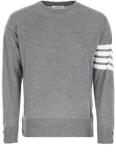 4 Bar Armband Classic Merino Wool Knit Top Light Grey - THOM BROWNE - BALAAN 2