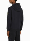 Snap Brushed Cotton Fleece Hoodie Navy - STONE ISLAND - BALAAN 4