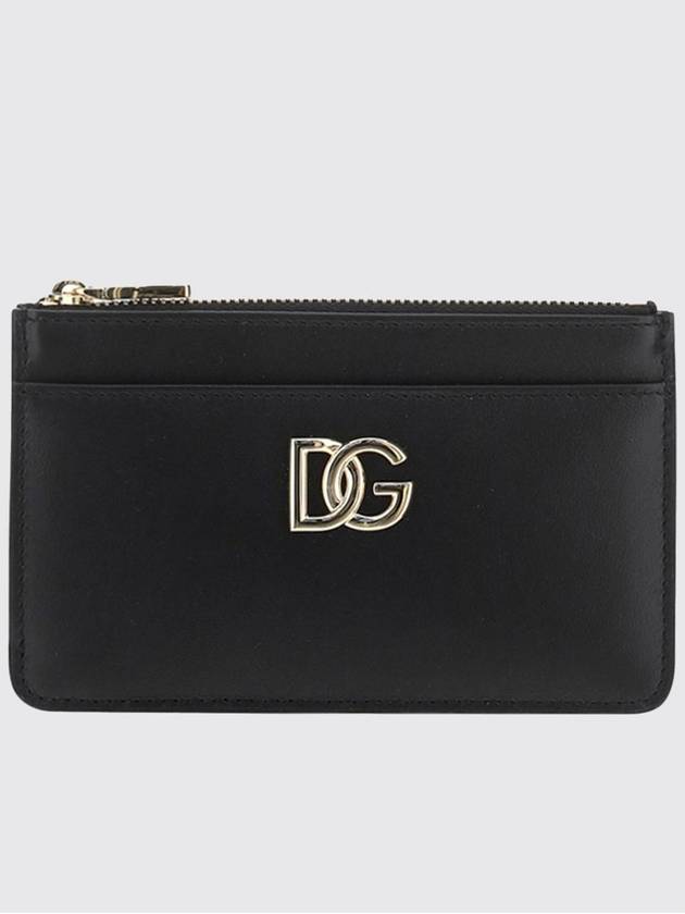 Dolce &amp; Gabbana card holder in calfskin with logo plaque - DOLCE&GABBANA - BALAAN 1