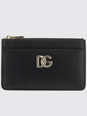 Dolce &amp; Gabbana card holder in calfskin with logo plaque - DOLCE&GABBANA - BALAAN 1